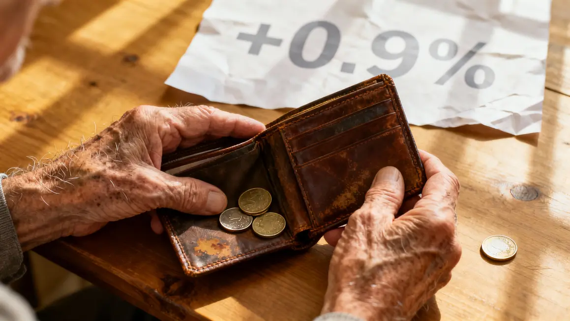 Mains âgées, porte-monnaie, retraite hausse 0.9%