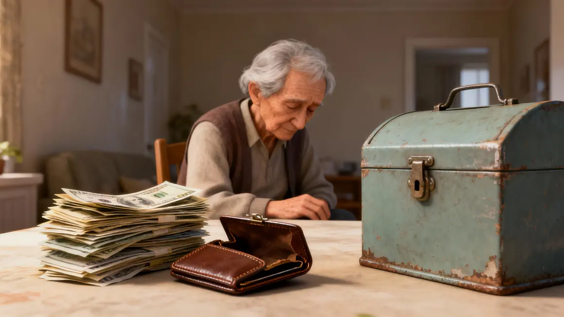 Personne âgée retraite facture porte-monnaie vide