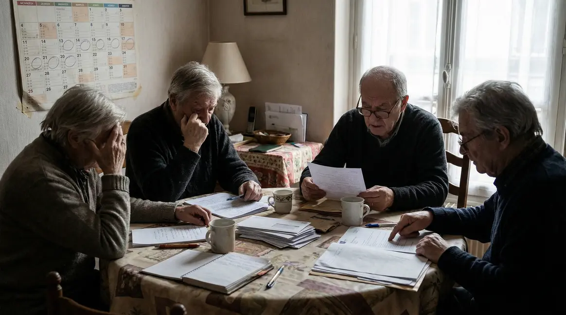 Seniors autour table, calendrier pensions Agirc Arrco 2026