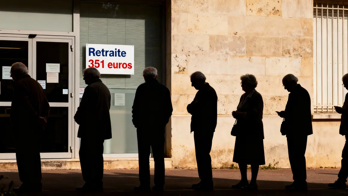 Retraités file attente retraite faible devant administration Turin
