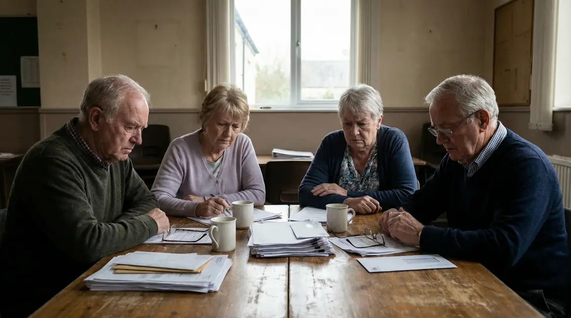 retraités inquiets pension retraite autour table