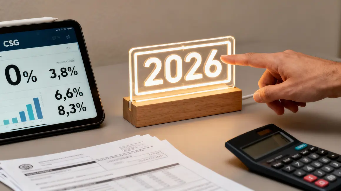 Tableau montrant les taux CSG 2026