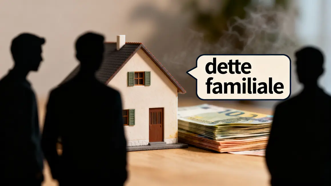 famille devant maison anxieuse dette succession