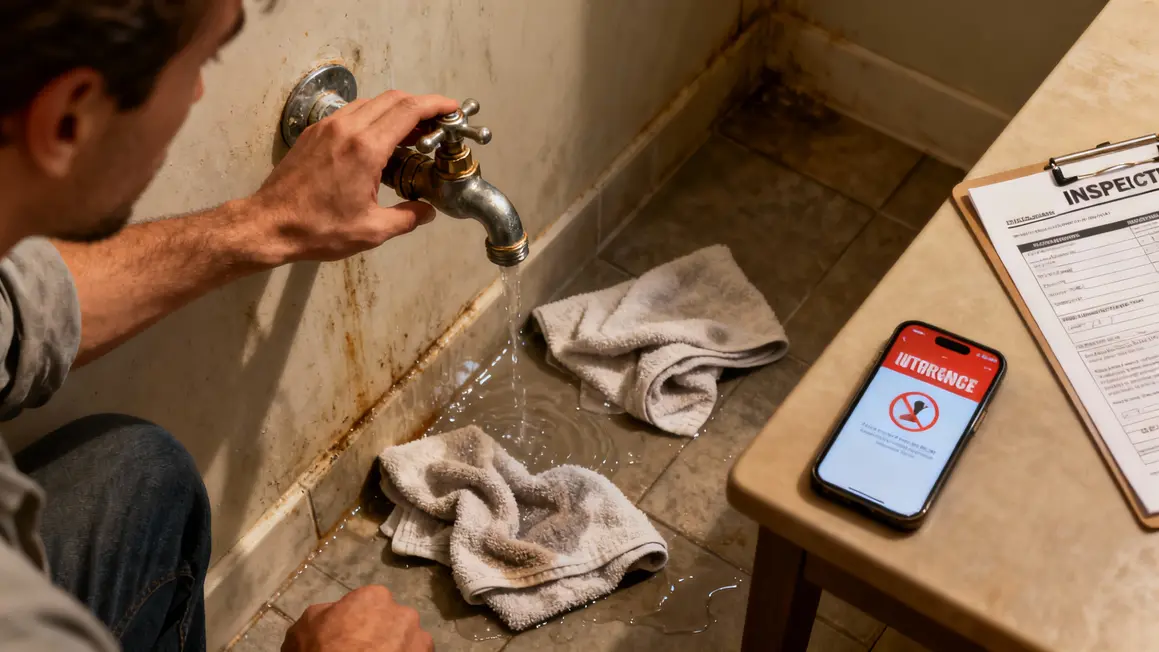 locataire ferme robinet principal constat dégât des eaux