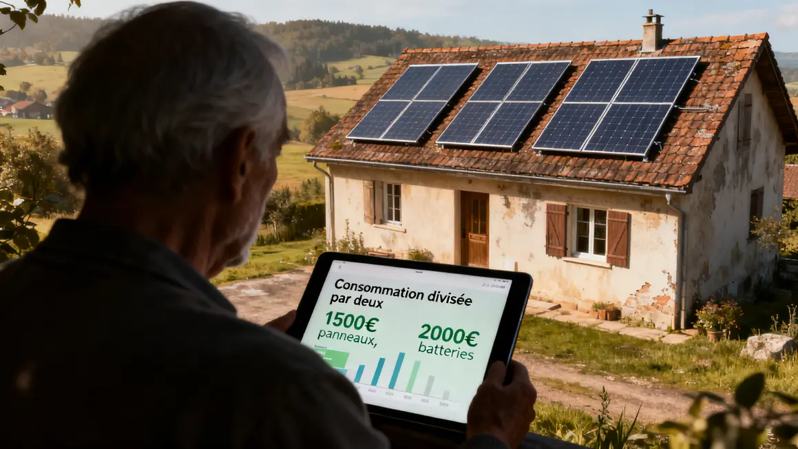 Retraité Jura panneaux solaires tablette consommation divisée