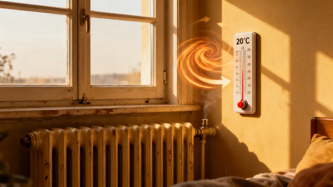 Fenêtre isolée chaleur retenue radiateur 20C