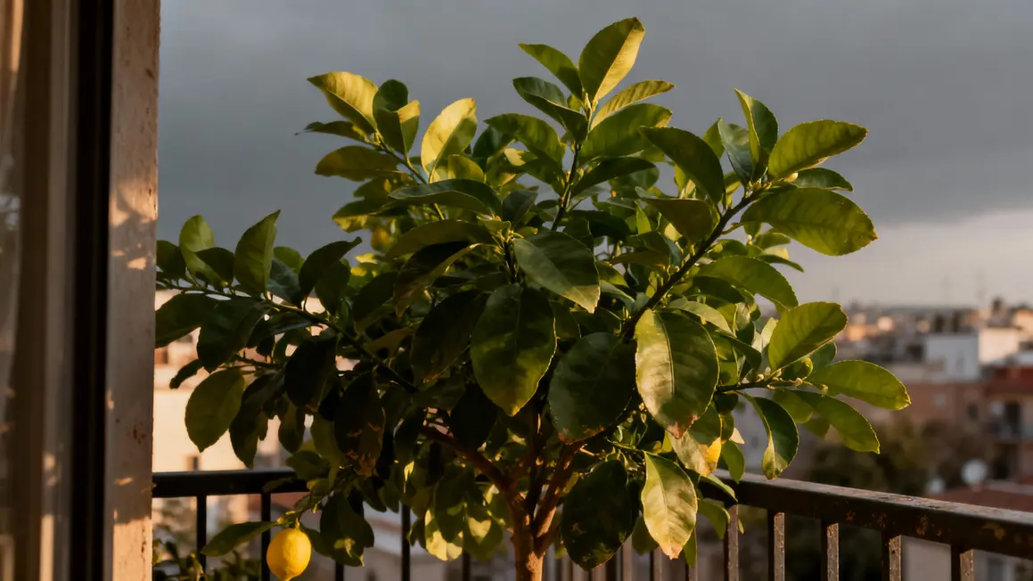 citronnier feuillage epais sans fruit ni fleur sur balcon