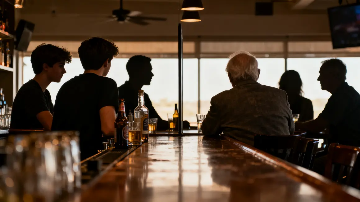 Bar Tokyo deux groupes séparés jeunes seniors génération de l'âge glaciaire