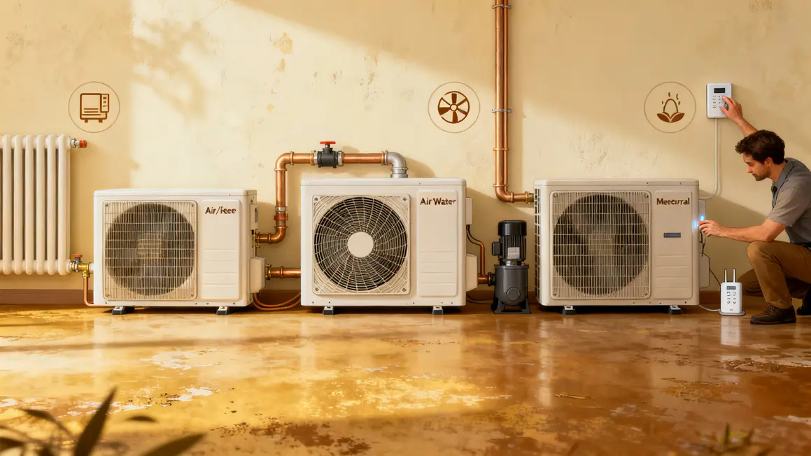 Types pompe à chaleur air-air air-eau géothermie 130 m2