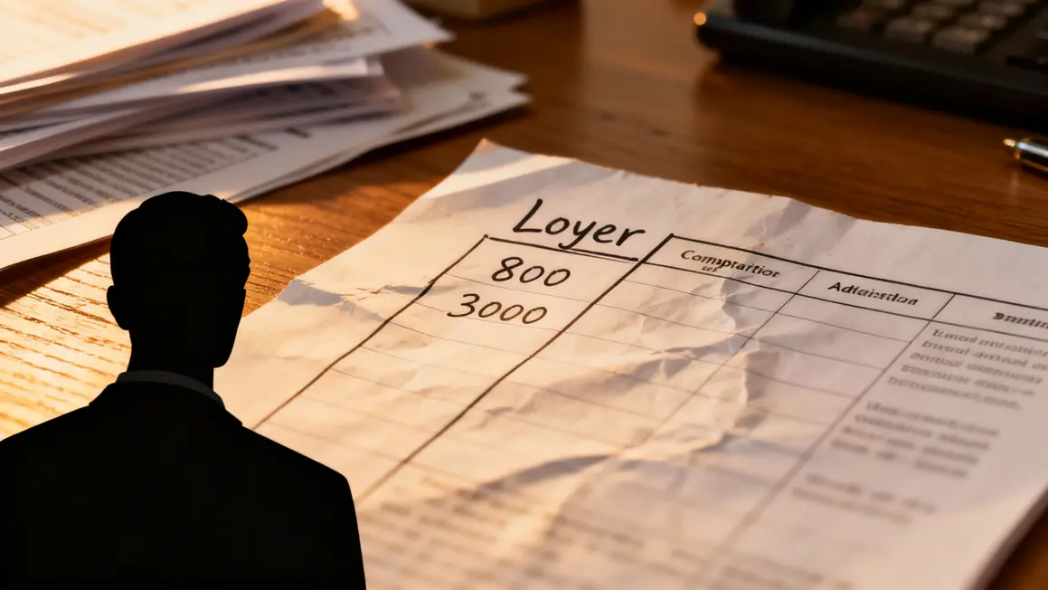 Tableau manuscrit loyer comparatif contrôle fiscal propriétaire