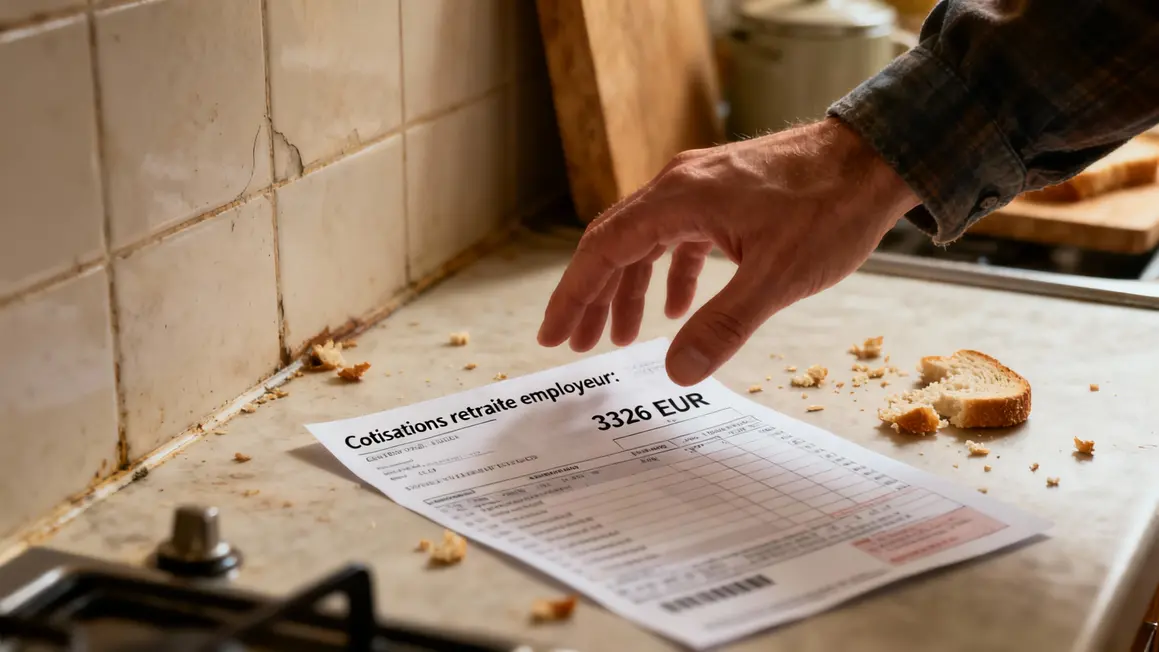 Bulletin paie cotisations retraite employeur gros plan