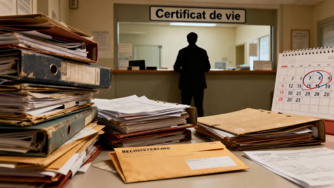 Guichet certificat de vie pile dossiers retraite