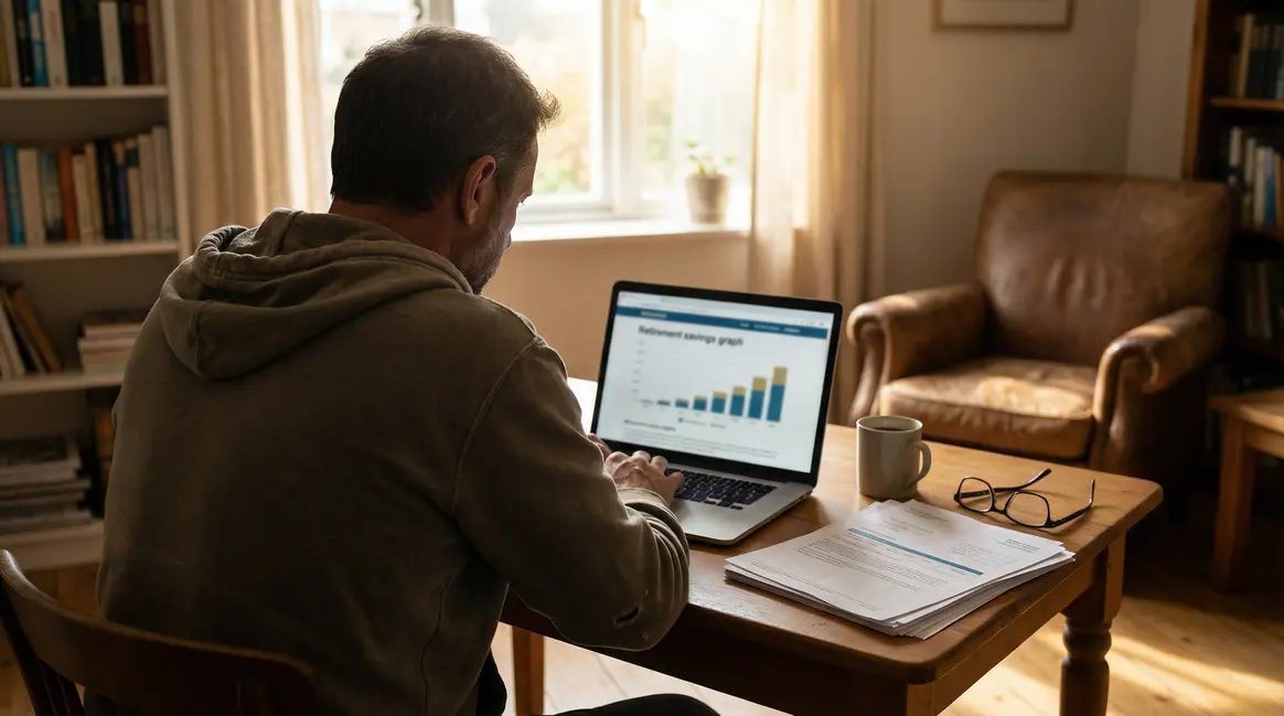 espace retraite homme ordinateur matin documents