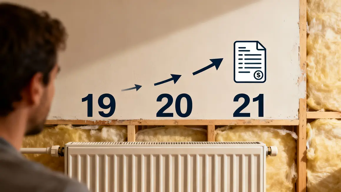 Tableau 19 20 21 degres hausse facture radiateur