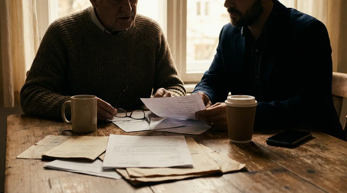 deux personnes consultent releve de pension ecart public prive