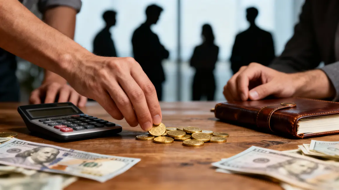 Mains déposant des pièces, investissement or physique
