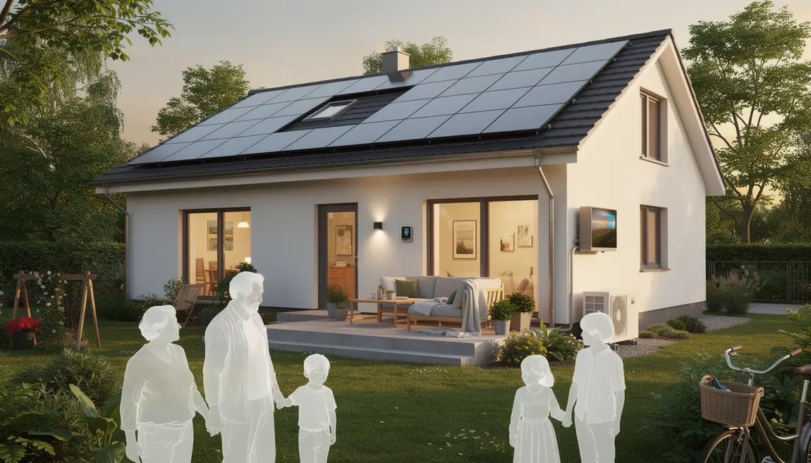 Extérieur maison 130m2 pompe à chaleur, panneaux solaires, seniors, confort