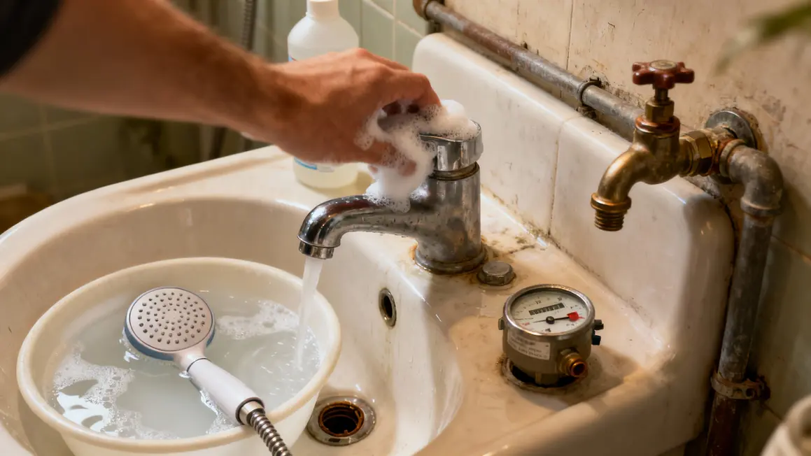 nettoyer mousseur vinaigre pression d'eau