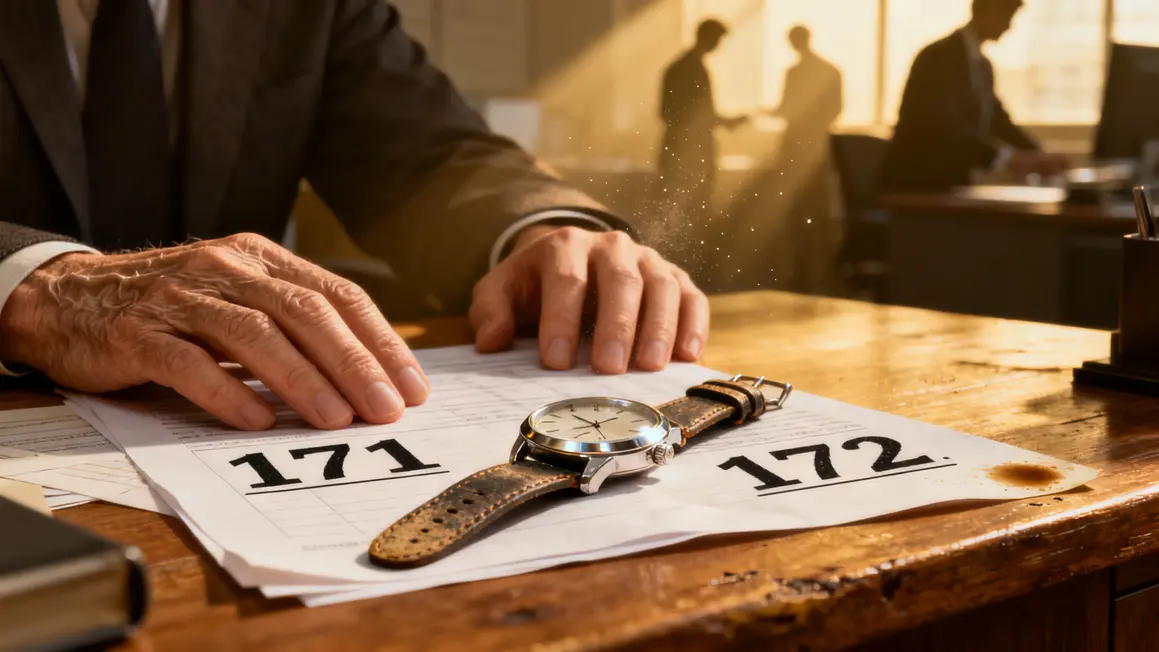 Dossier retraite mains montre chiffres 171 172