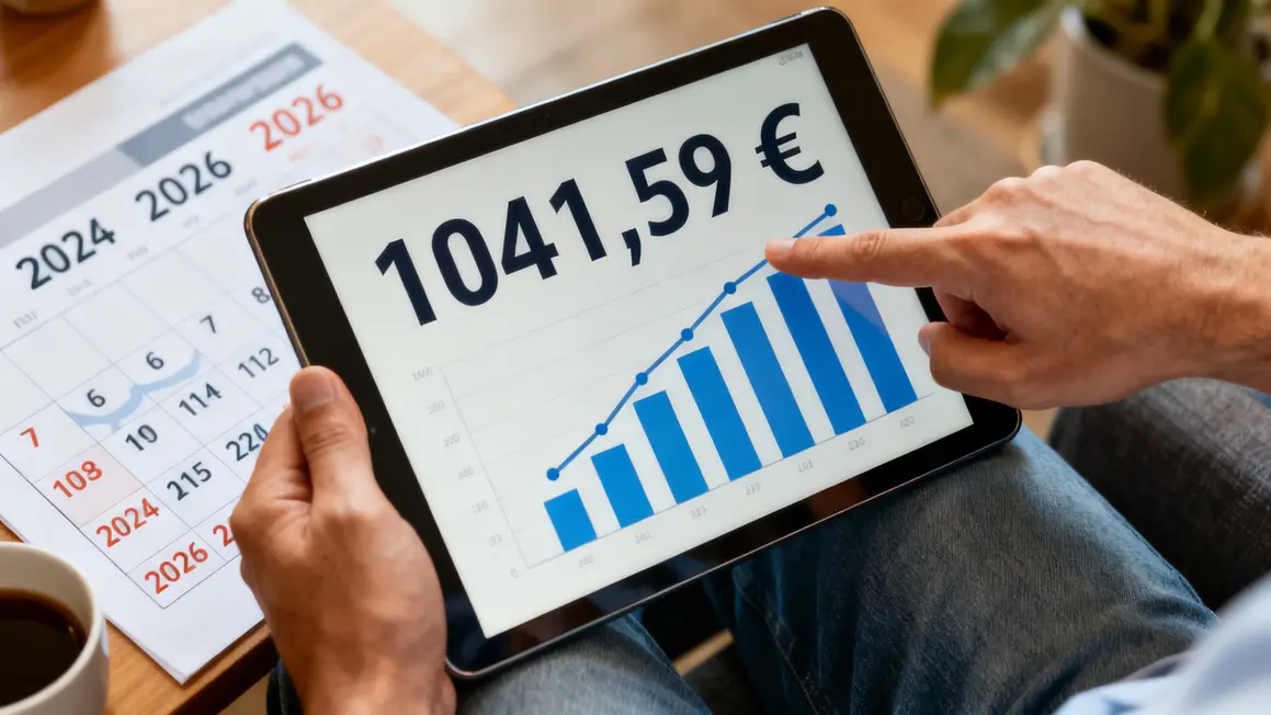 Montant 1041,59 euros AAH 2026 sur graphique