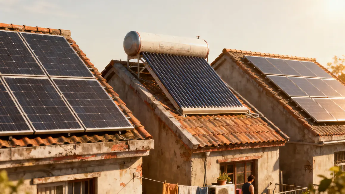 Panneaux solaires 2026 photovoltaïque, thermique, hybride sur toiture orientée sud