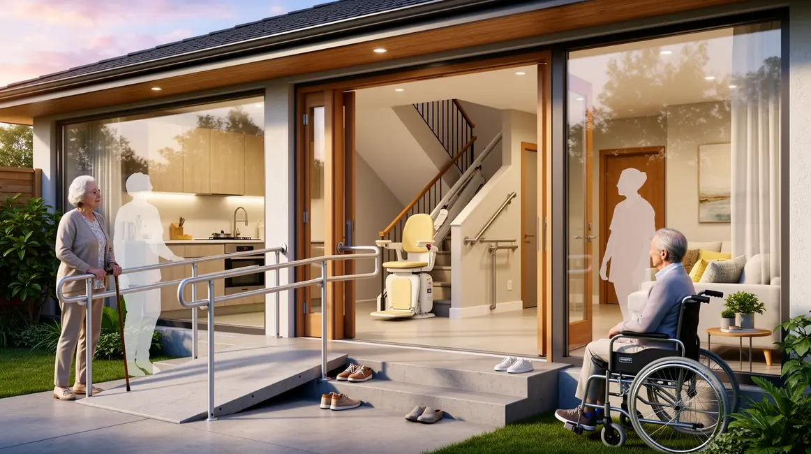 Maison moderne adaptation domicile seniors handicapés