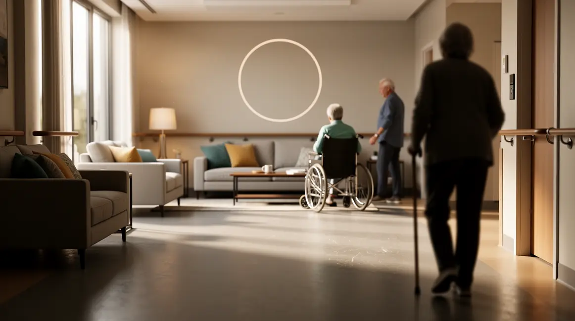 Salon accessible avec rampes barres appui sol antiderapant