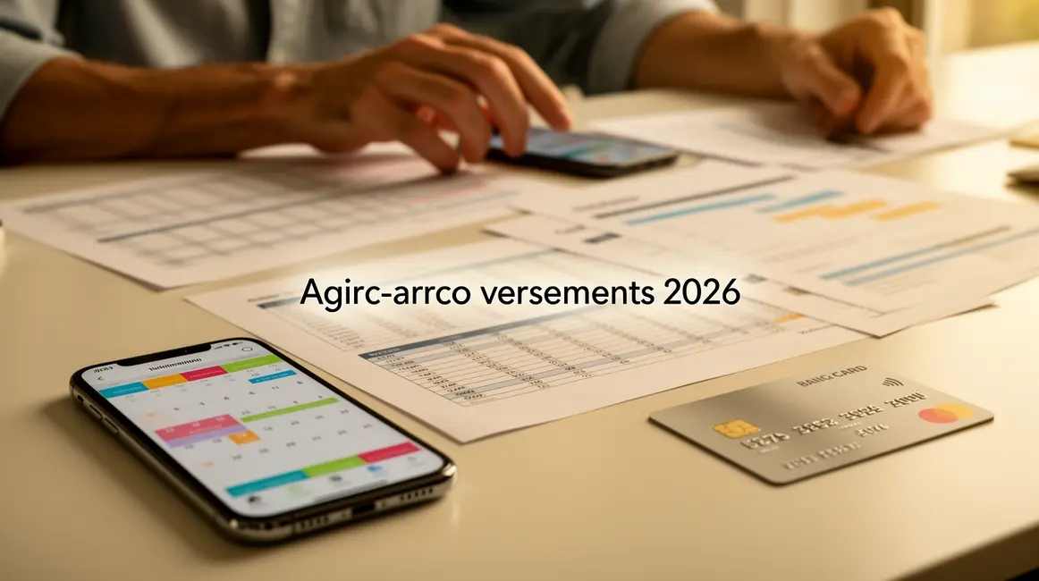 bureau moderne agirc arrco versements 2026 smartphone calendrier
