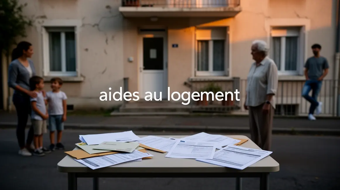 aides au logement logement modeste vue extérieure silhouettes famille senior jeune