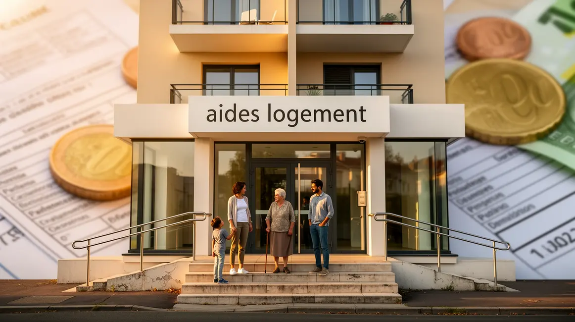 scène réaliste immeuble aides logement familles seniors jeunes