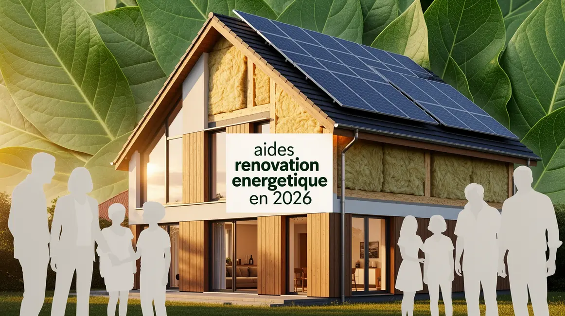 illustration aides rénovation énergétique en 2026 maison familles seniors