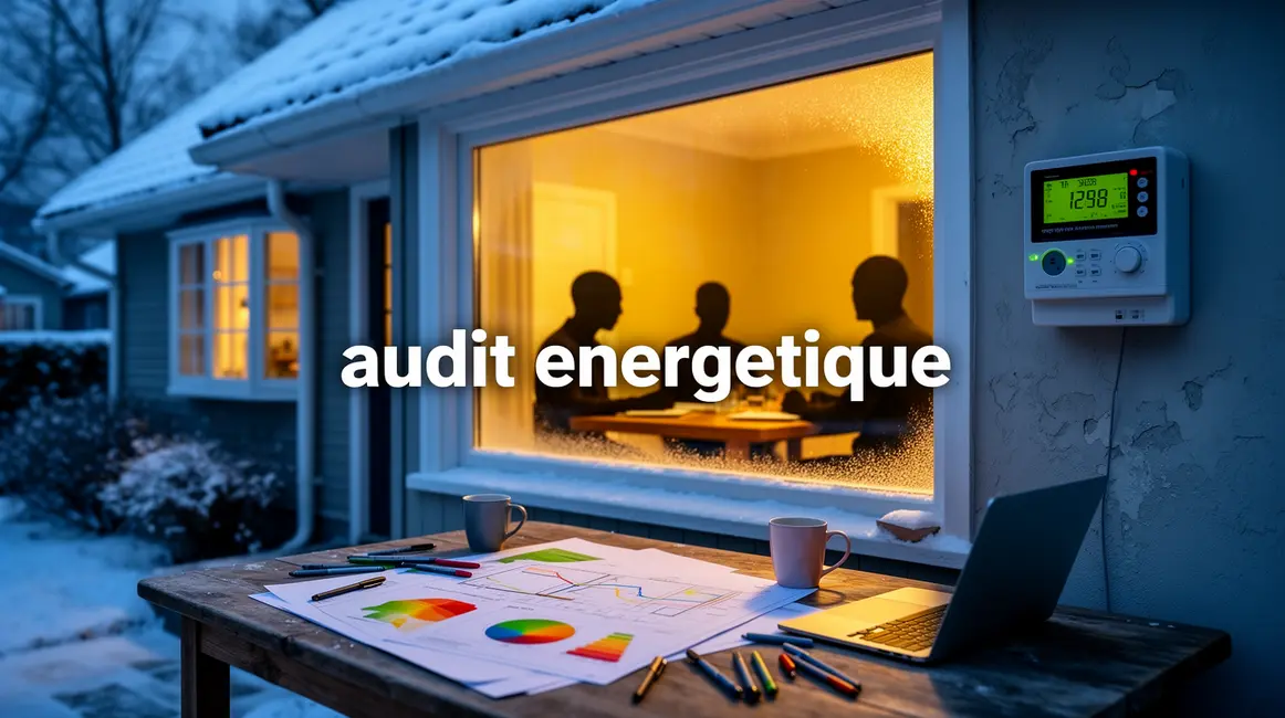 audit energetique maison hiver silhouettes analyse compteur