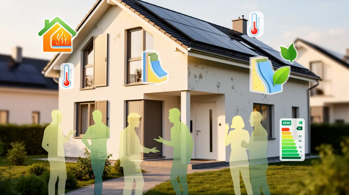 Image audit énergétique maison pictogrammes