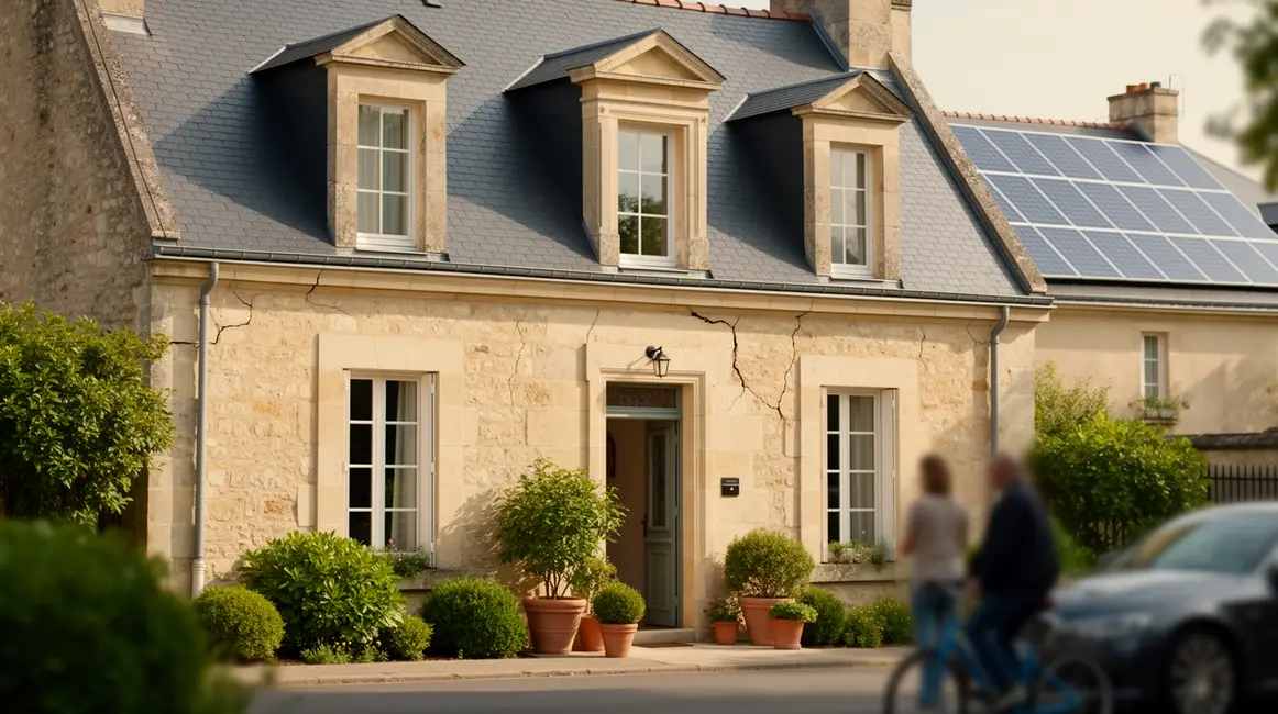 audit energetique obligatoire maison ancienne en pierres avec panneaux solaires