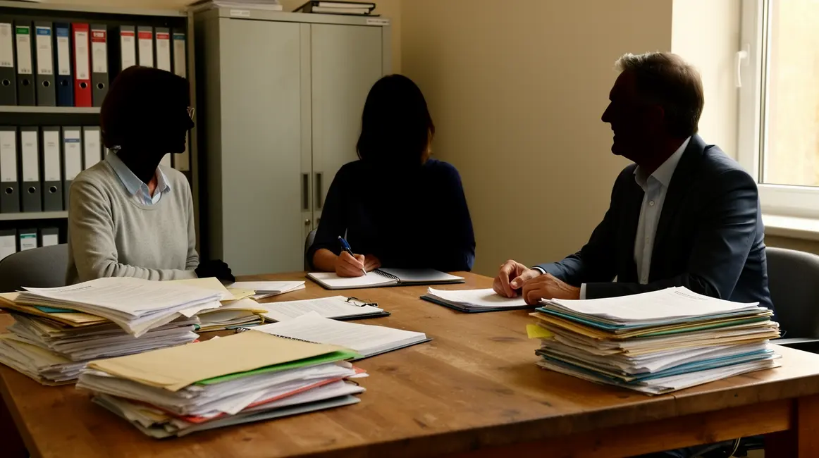 bureau avec dossiers et contrat pact arim