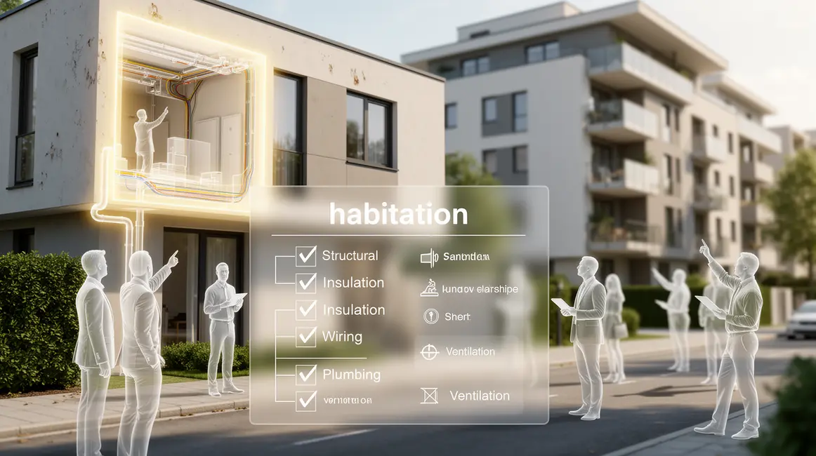 Vue checklist habitation maison immeuble inspection technique