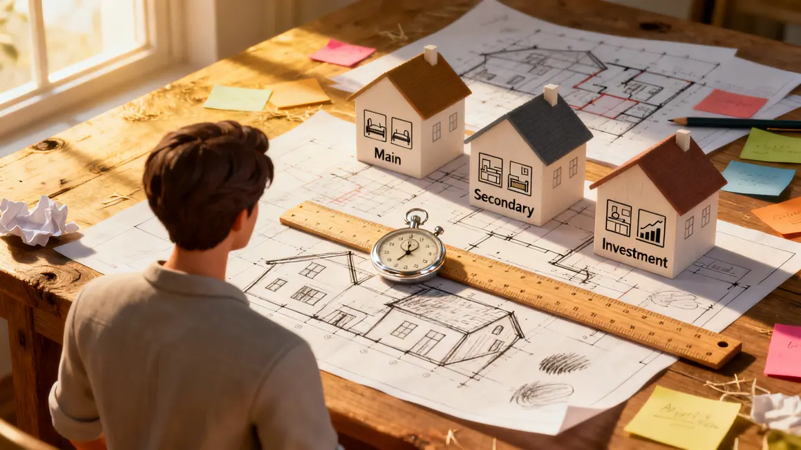 personne devant plans maison, réflexion logement