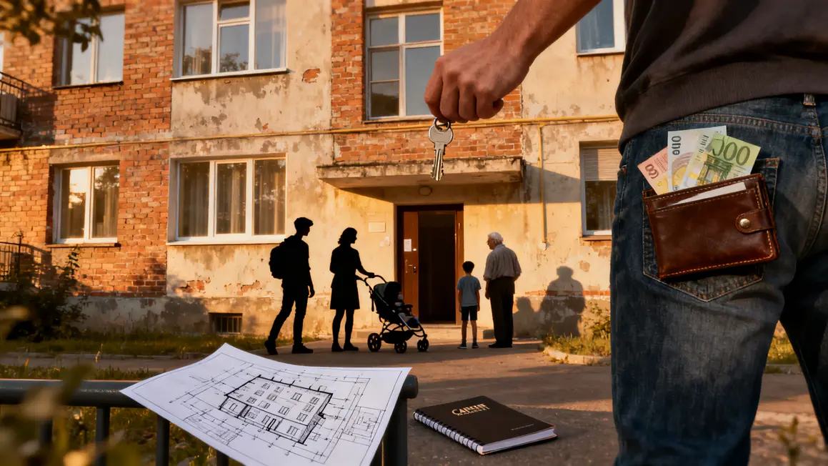 Immeuble silhouettes locataire famille aides logement