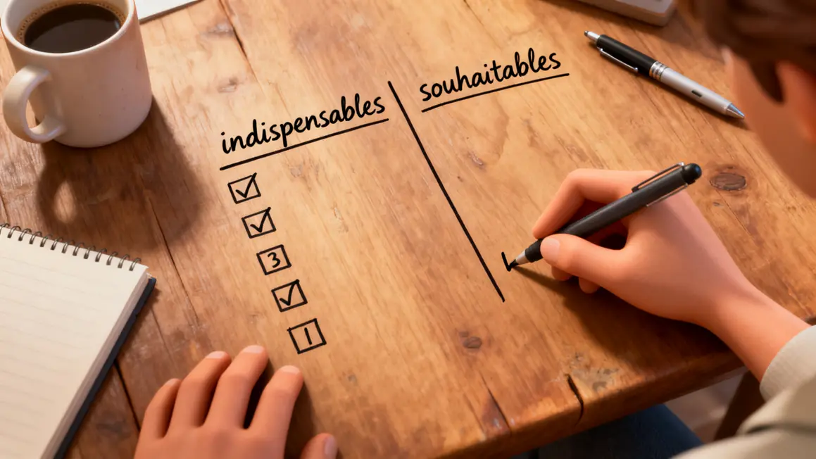 Tableau critères indispensables et souhaitables choisir habitation