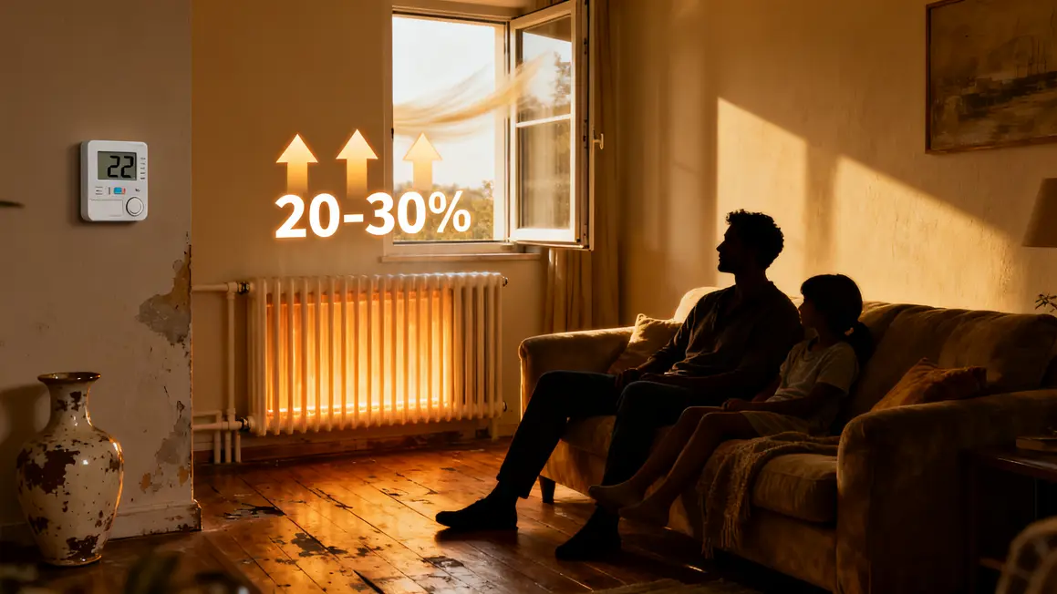 Salon famille thermostat surconsommation 20-30%