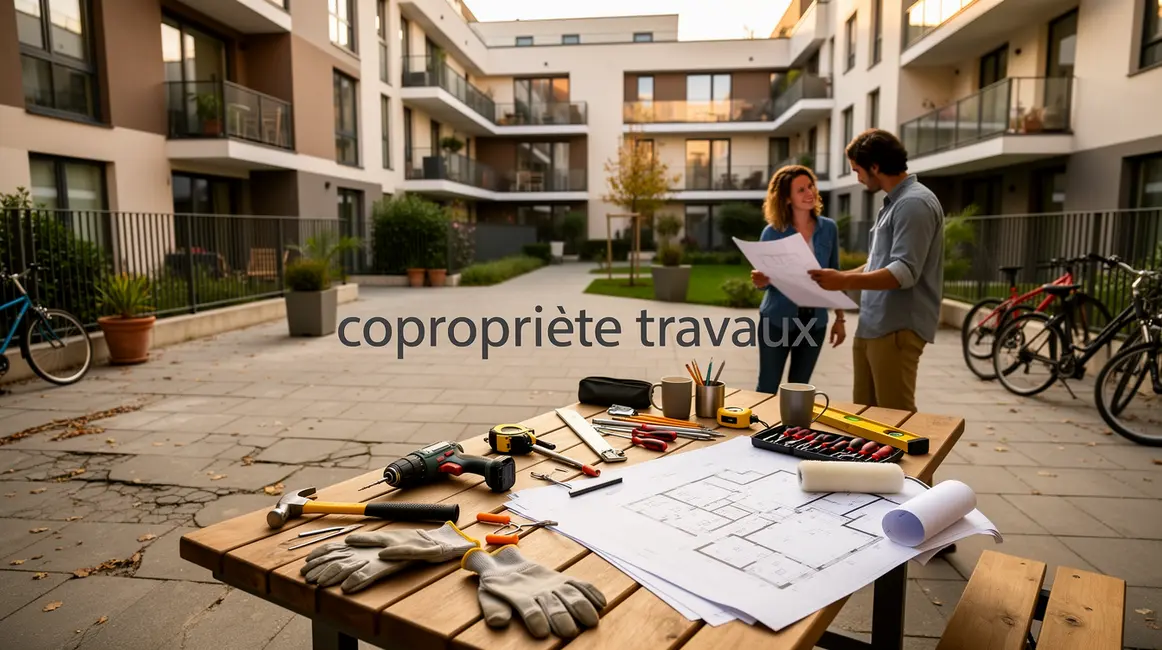 Photo réaliste copropriété travaux plans outils