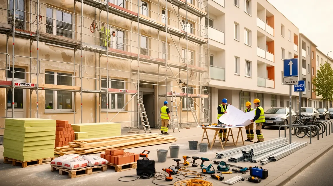 copropriete immeuble renovation echafaudages ouvriers