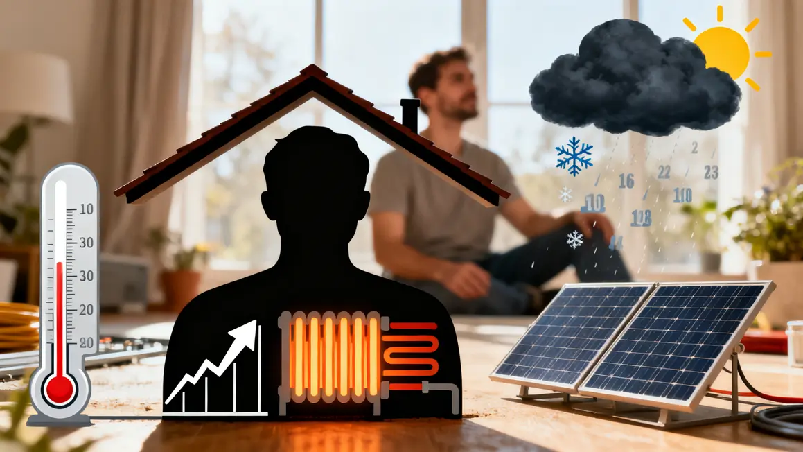 Thermomètre, graphique, météo et énergie pour coût