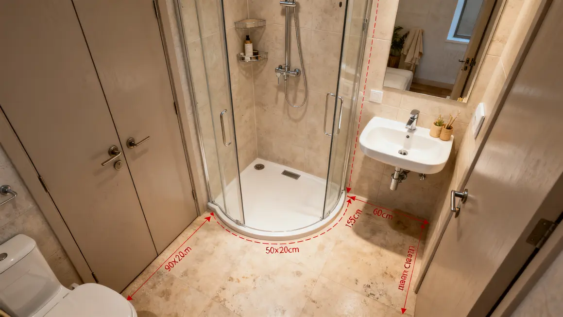 Plan technique salle de bains adaptée accessible dimensions