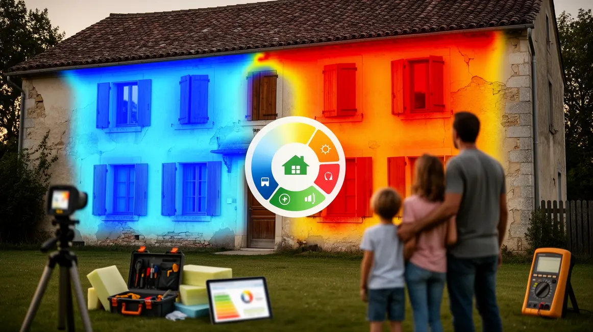 Vue maison DPE passoire thermique etape