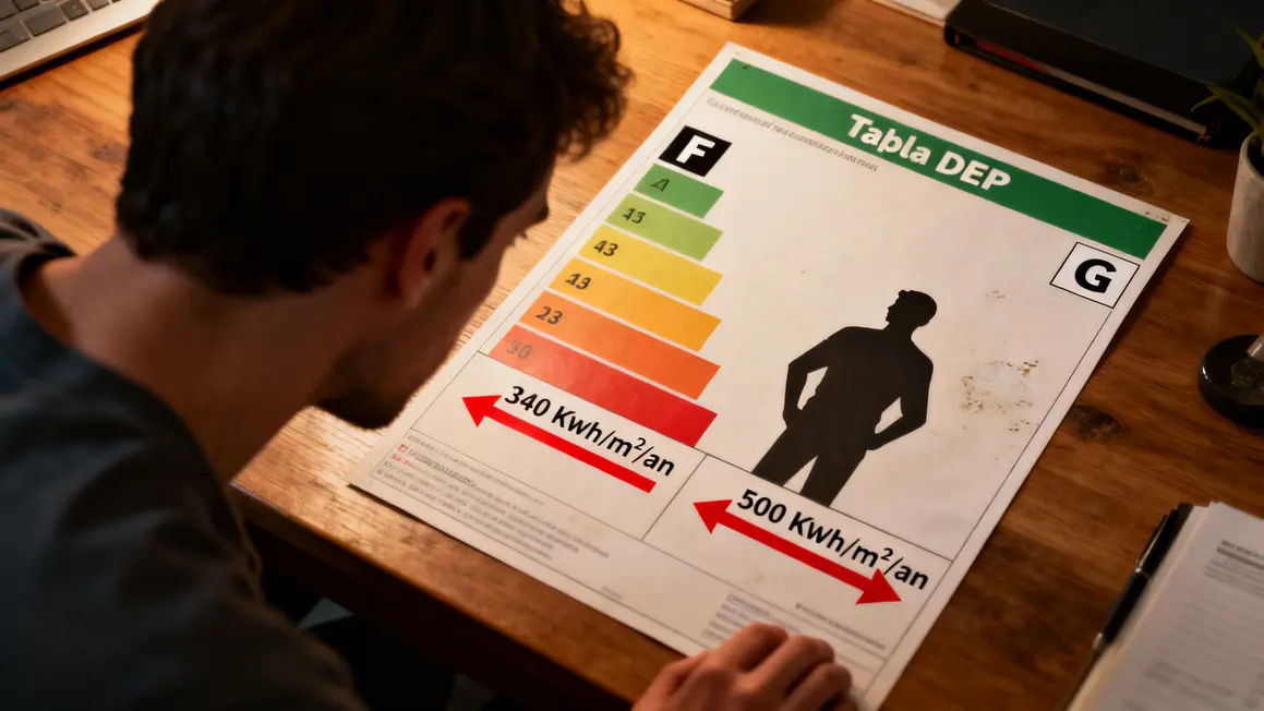 Comparatif DPE passoire thermique F G consommation