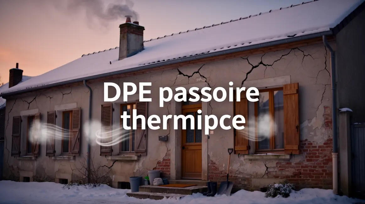 Maison ancienne passoire thermique DPE en hiver