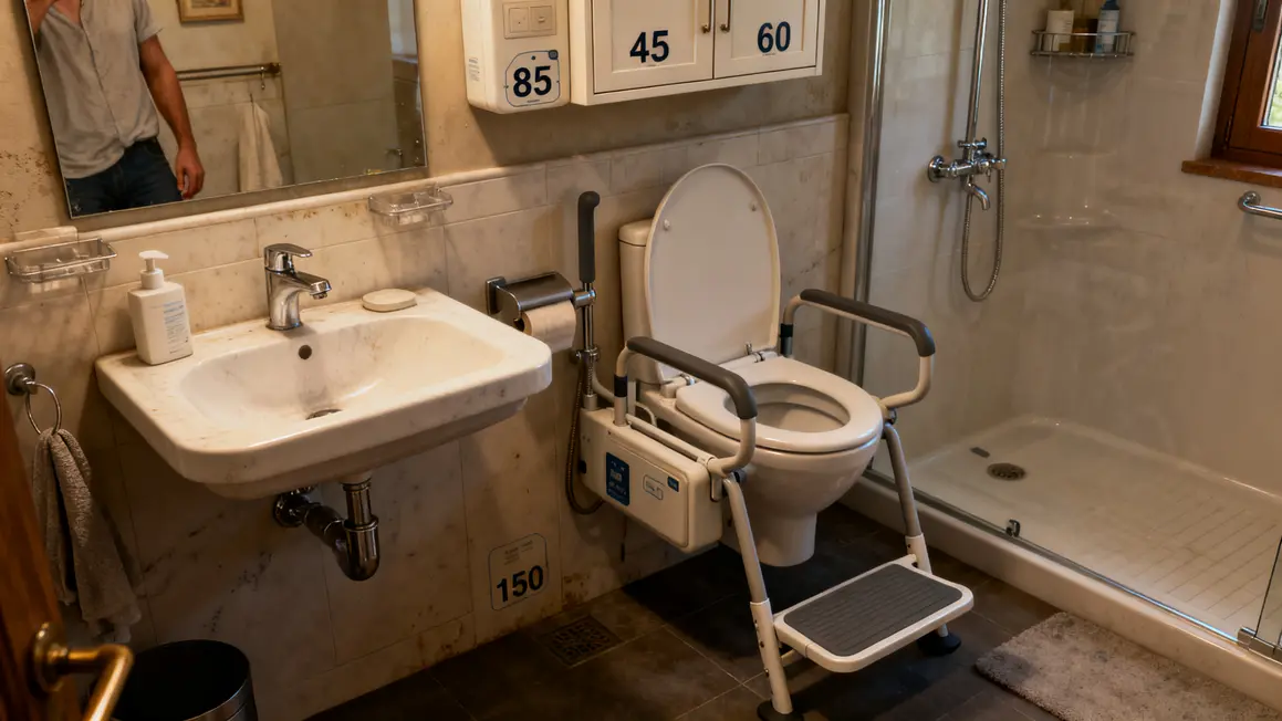 Équipements salle de bains adaptée vasque WC placards accessibles