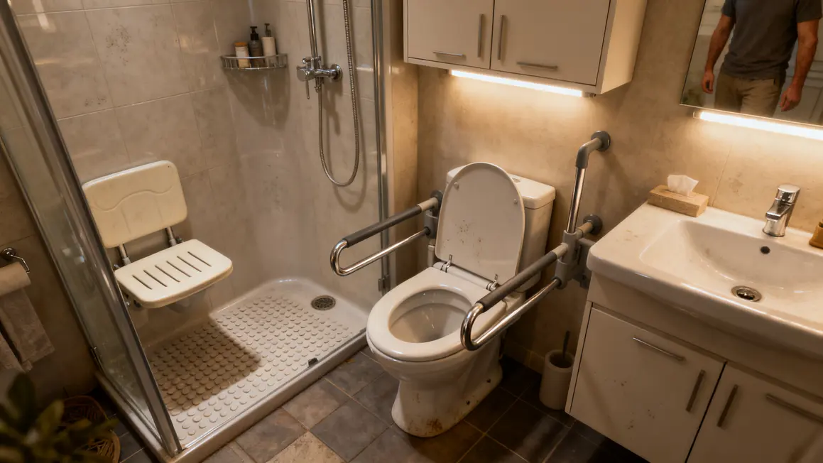 Douche italienne, WC surélevé, lavabo ergonomique PMR