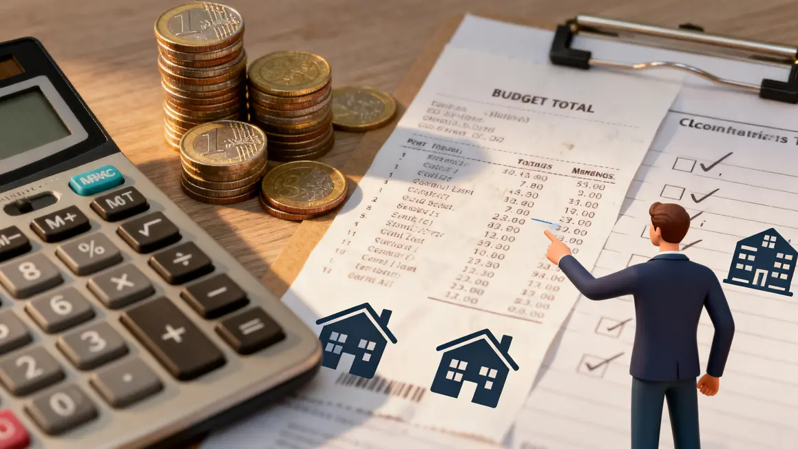 Tableau budget pièces euros checklist logement